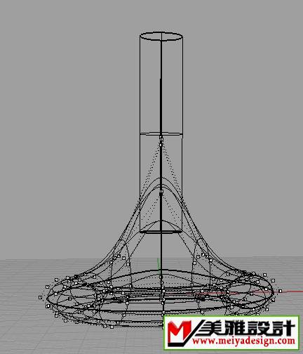 打开曲面控制点，拖动控制点（注意对称）